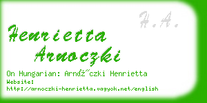 henrietta arnoczki business card